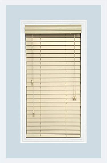 Delta Blinds Supply Custom-Made, Premium Real Wood Horizontal Almost White Window Blinds, 2 Inch Slats, Inside Mount