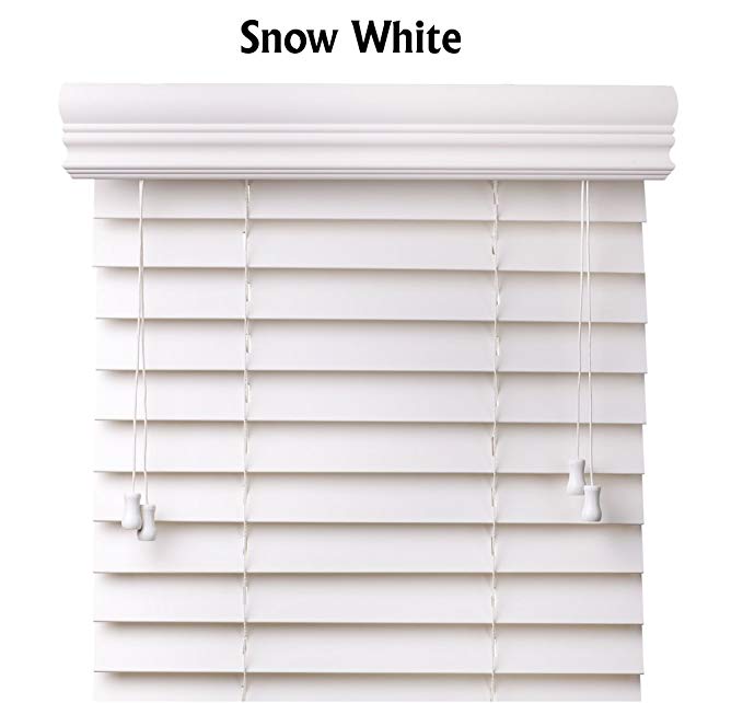 Premium 2 inch faux wood blinds, Snow White, 49 x 60