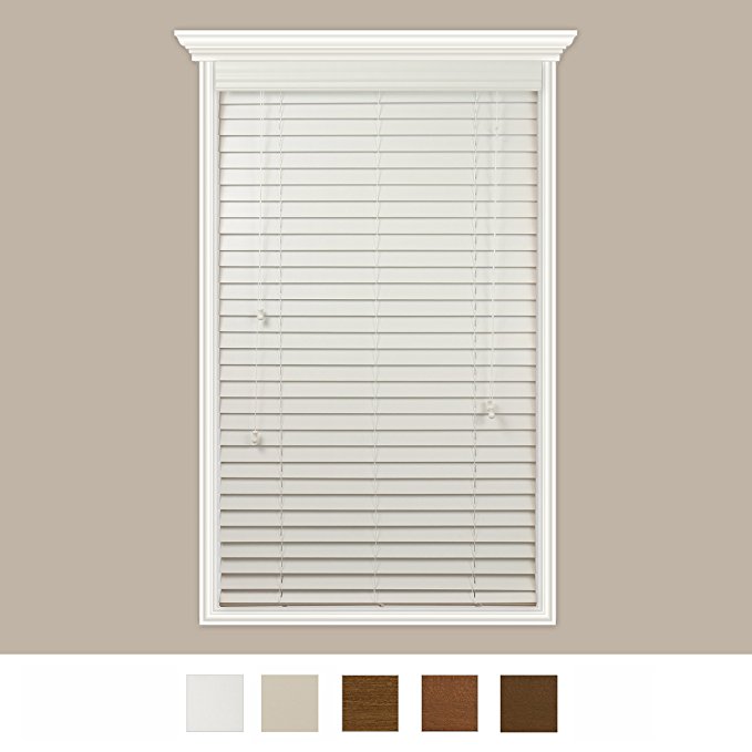 Custom-Made Real Wood Horizontal Window Blinds With Easy Inside Mount - 56