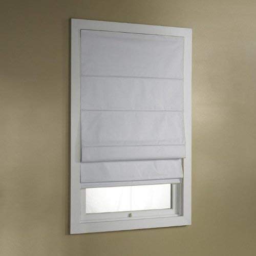 Green Mountain Vista Thermal Blackout Cordless Roman Shade, 27 by 63-Inch, White