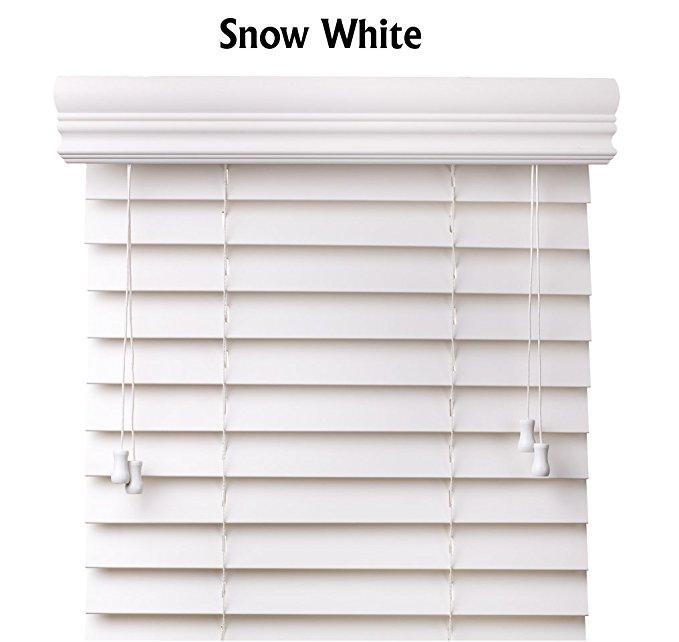 Premium 2 inch faux wood blinds, Snow White, 72 x 60