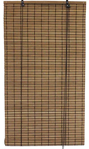 Seta Direct, Brown Bamboo Slat Roll Up Blind - 24-Inch Wide By 72-Inch Long