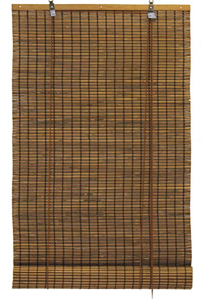 Seta Direct, Bamboo Slat Roll Up Window Blind 60-Inch Wide By 72-Inch Long, Espresso Brown