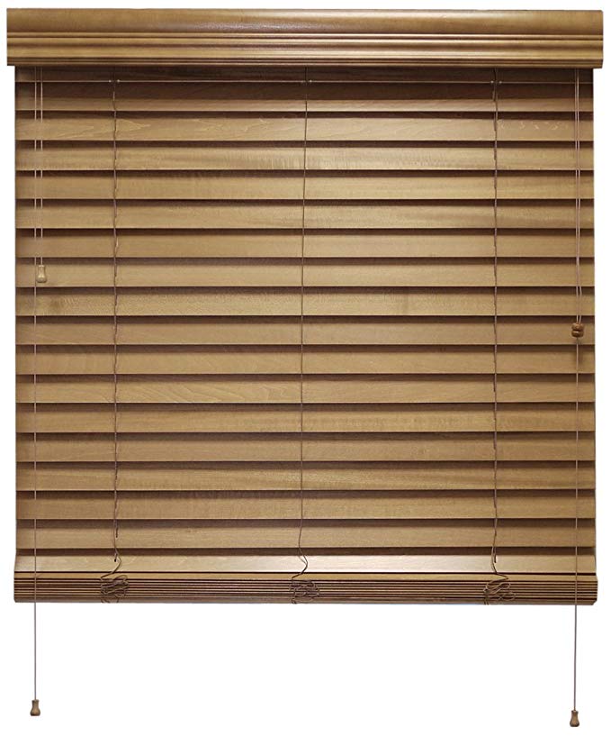 CHICOLOGY Real Wood Blinds/window horizontal 2-inch venetian slat, Real Wood, Variable Light Control - Hazelnut, 27