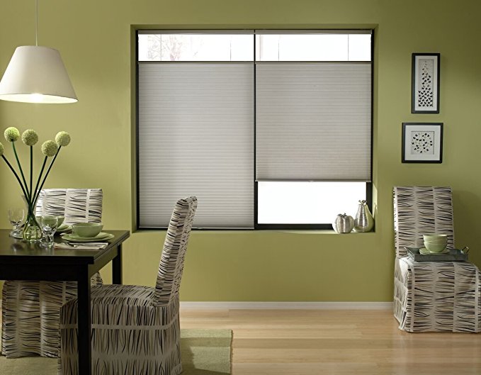 Cordless Top Down Bottom Up Cellular Honeycomb Shades, 52W x 48H, Cool Silver, Any Size 19-72 Wide