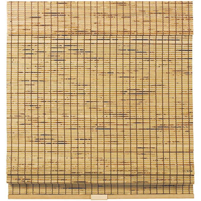 Cordless Woven Wood Bamboo Roman Shade Tortoise Shell (48x64)