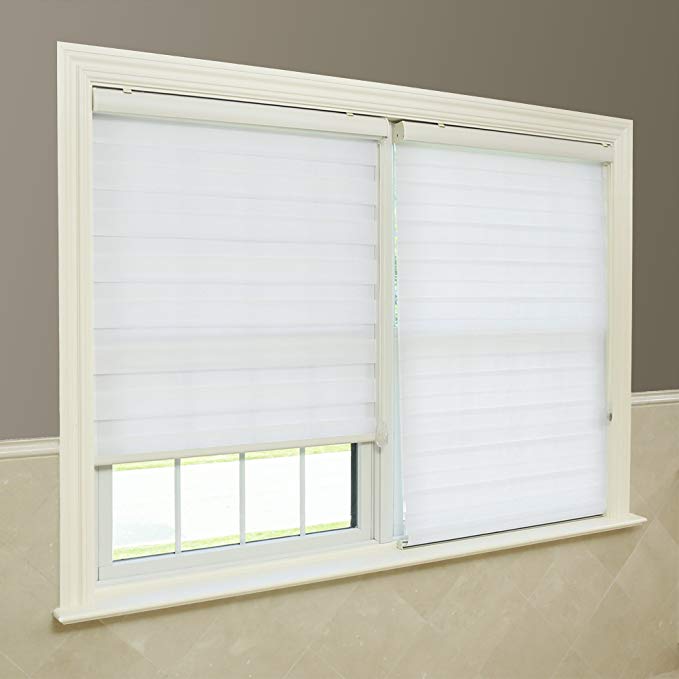 Best Home Fashion White Premium Duo Roller Window Shade - 36 inch Wide